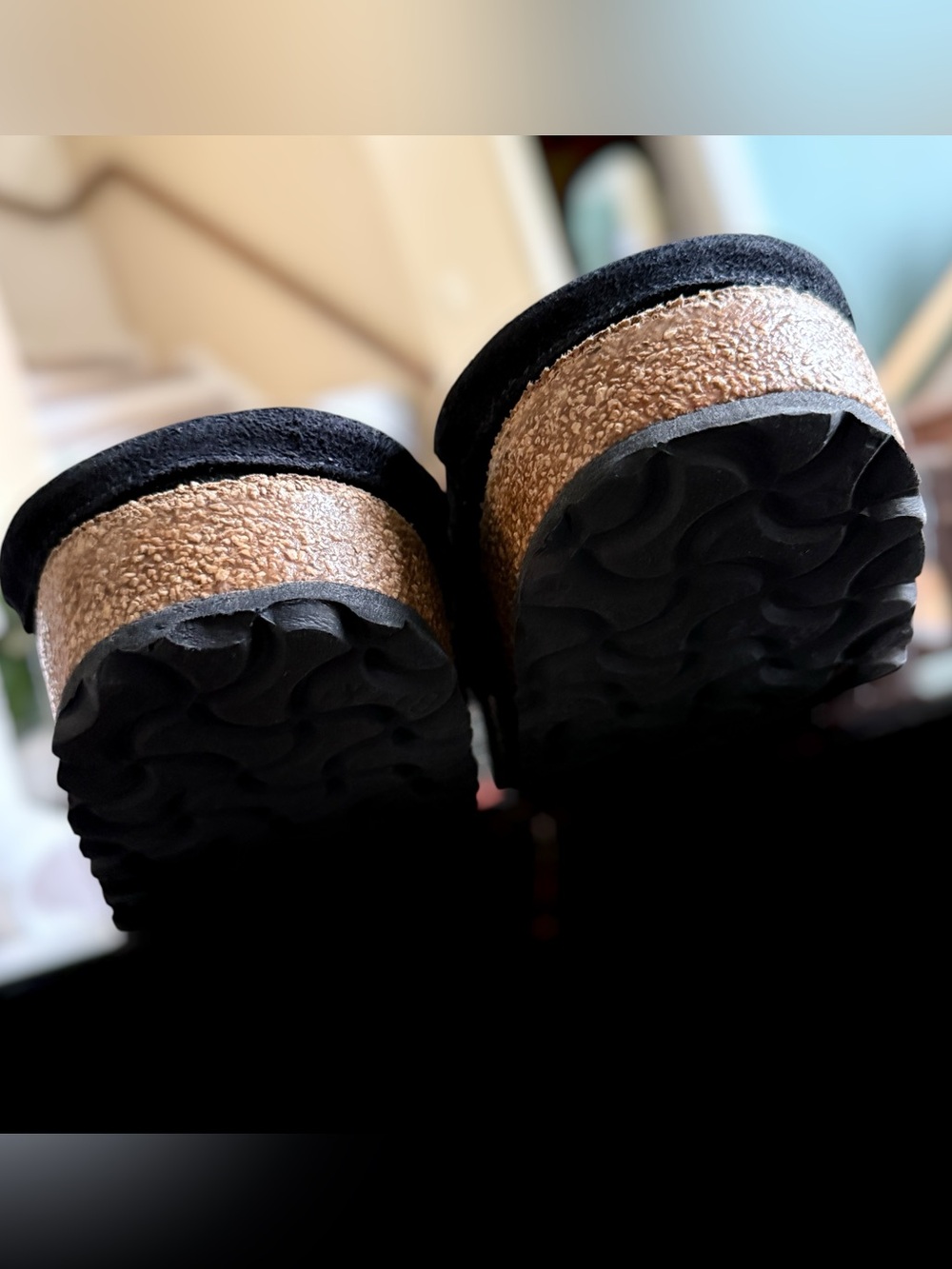 BIRKENSTOCK Black Suede Slip-On Mule with Cork-Style Midsole Size 7 Women - Picture 7 of 12